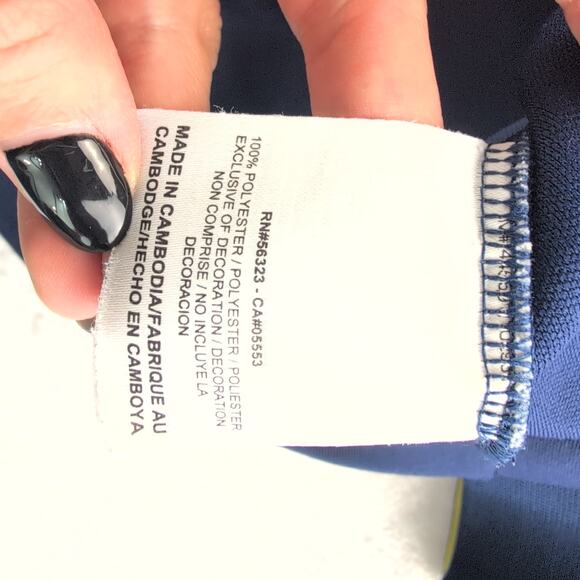 Nike Golf Dri Fit Quarter Zip Long Sleeve Navy/Neon Men's Large - Picture 4 of 7